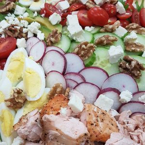 Keto Poached Salmon & Walnut Salad